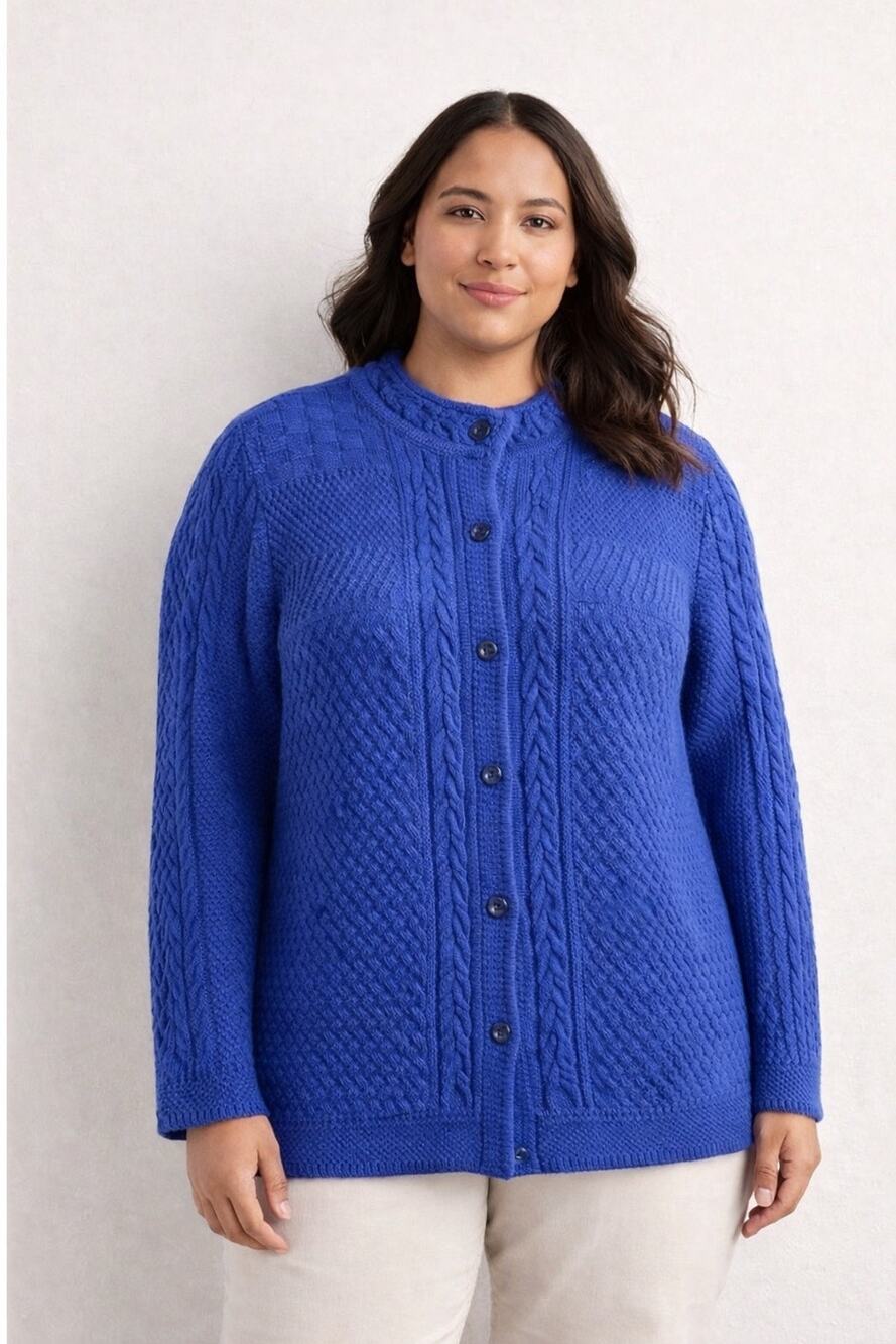 L.L. Bean Textured Knit Cardigan Sweater – Blue – Size 1X